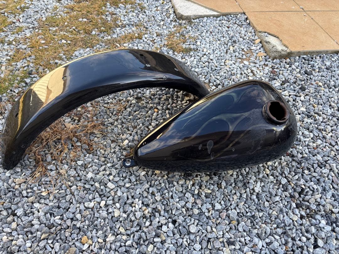 汎用ピーナッツタンク&フラットフェンダー　ファイアーパターン