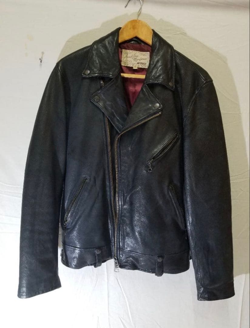 AVIREX アヴィレックス 本革 ダブルライダース 羊革 L ラムレザー