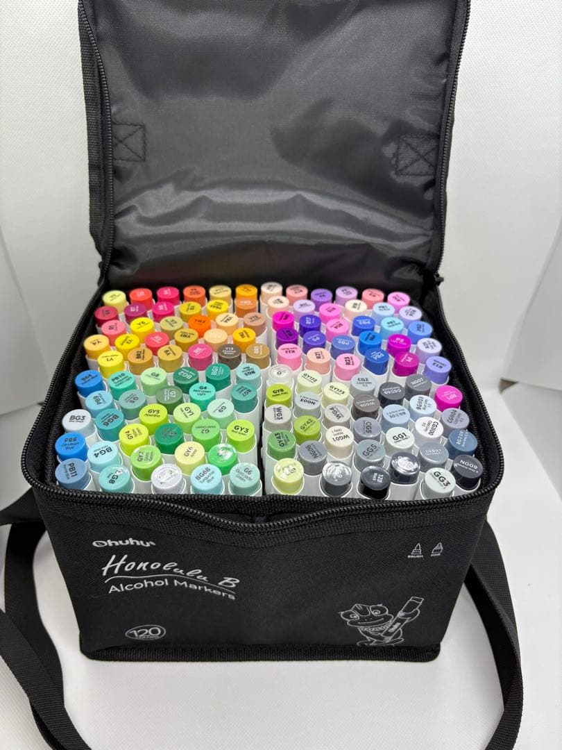 ohuhu アートマーカー 細字、筆 120色121本 honoluluB