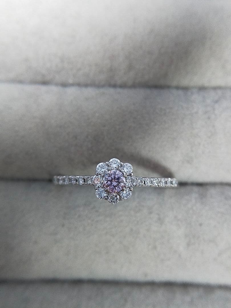 FANCY PURPLISH PINK 0.087ct ピンクダイヤリング