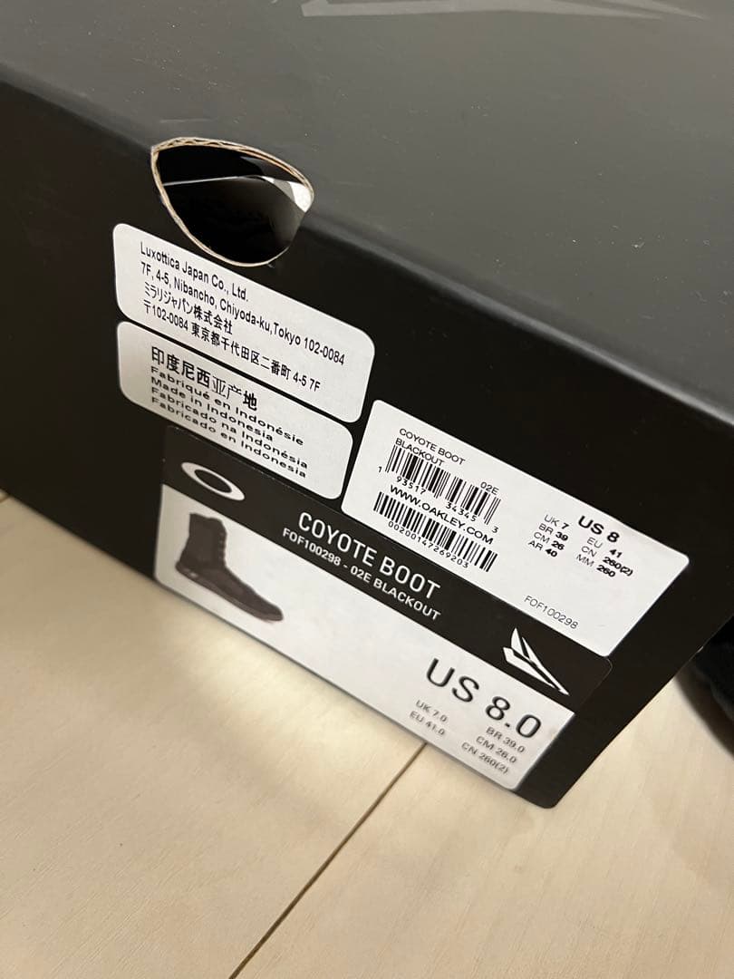 新品 OAKLEY COYOTE BOOT ブーツ ブラック26cm US8