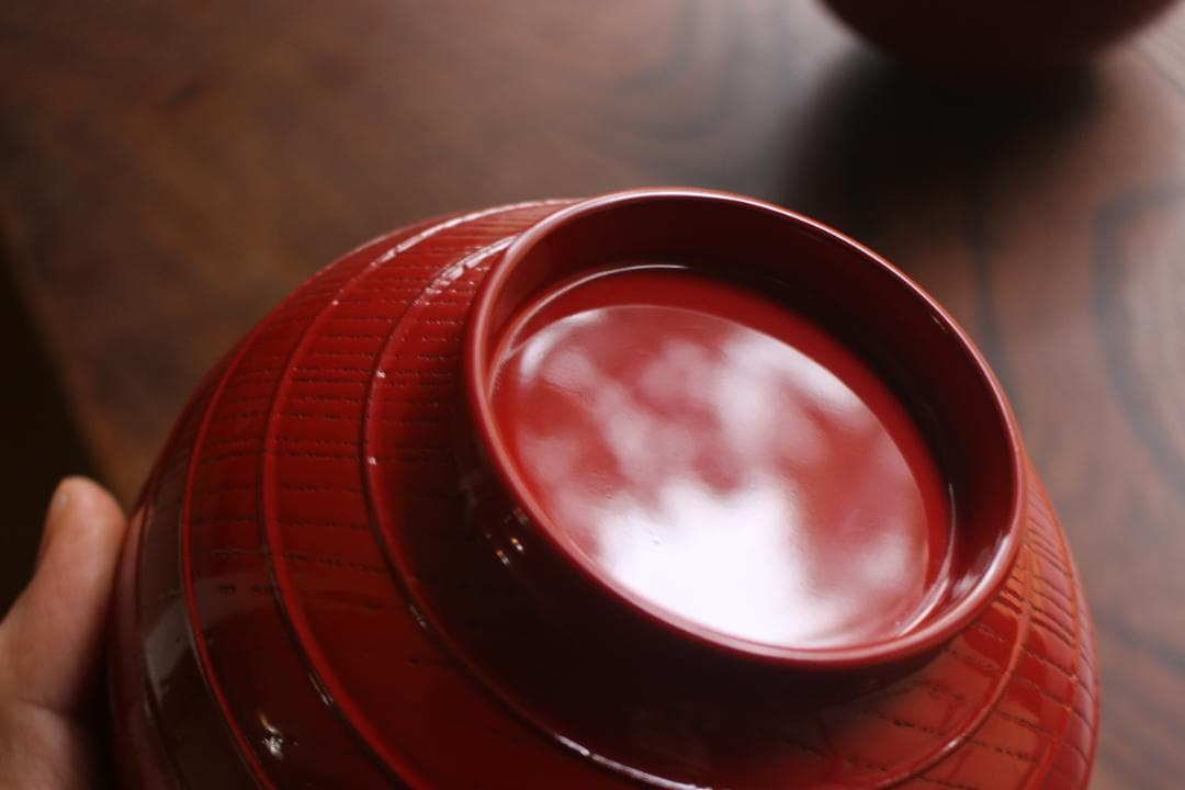 デッドストック！極上糸目朱漆に優美な松蒔絵の映える煮物椀2点（検輪島塗雑煮椀