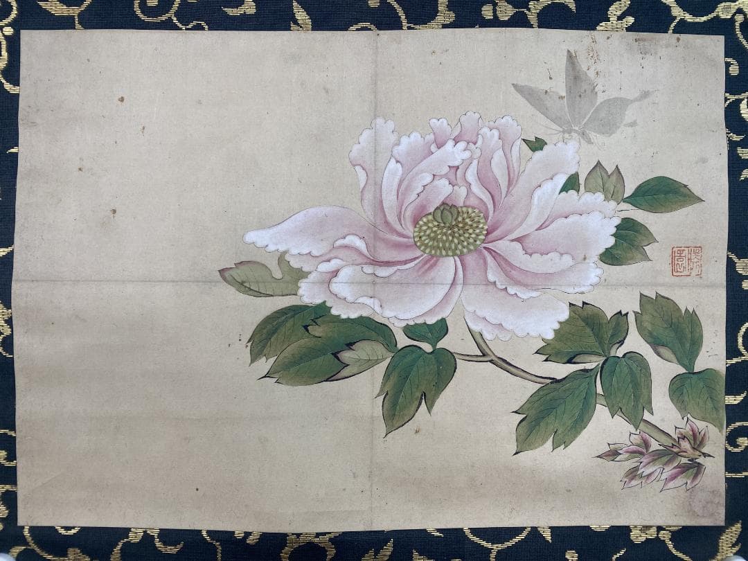 o*m様 橋本雅邦 勝園　牡丹図 天籟蔵 埼玉県 明治 大正 狩野派 日本美術院