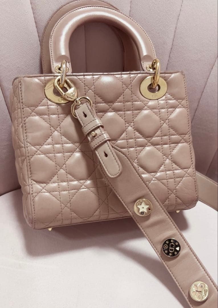 Dior レディディオール スモール ピンク カナージュ ショルダーバッグ