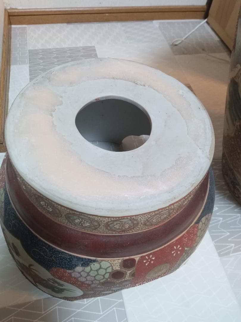 和風陶器 蓋付き大壺