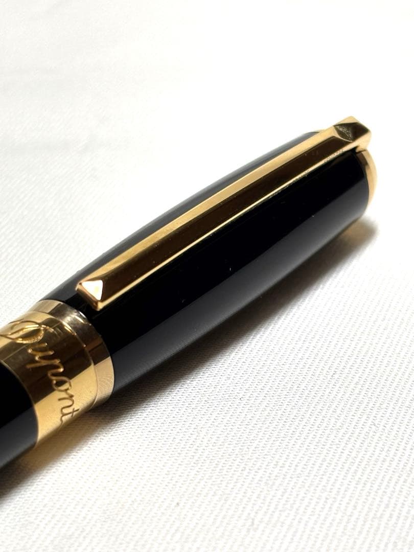 美品　エス・テー・デュポン　エリゼ　ブラックラッカー＆ゴールド ラインD 細字