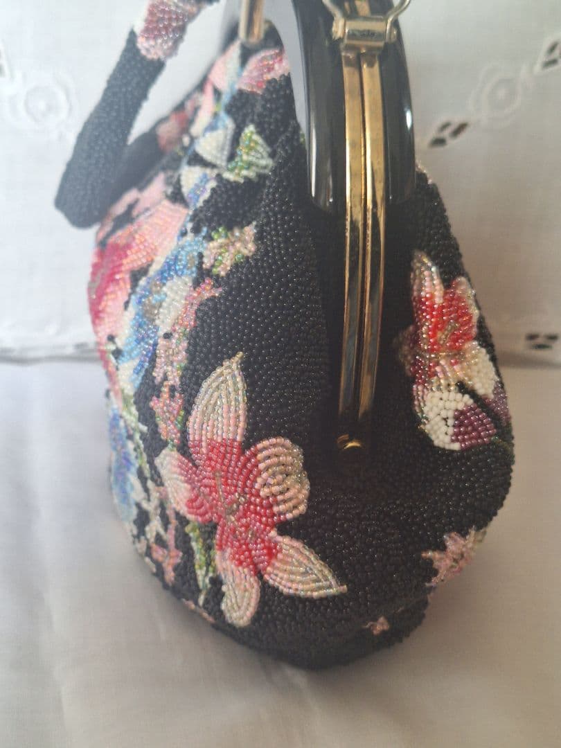 ビーズバック　花柄　絢爛　ヴィンテージ