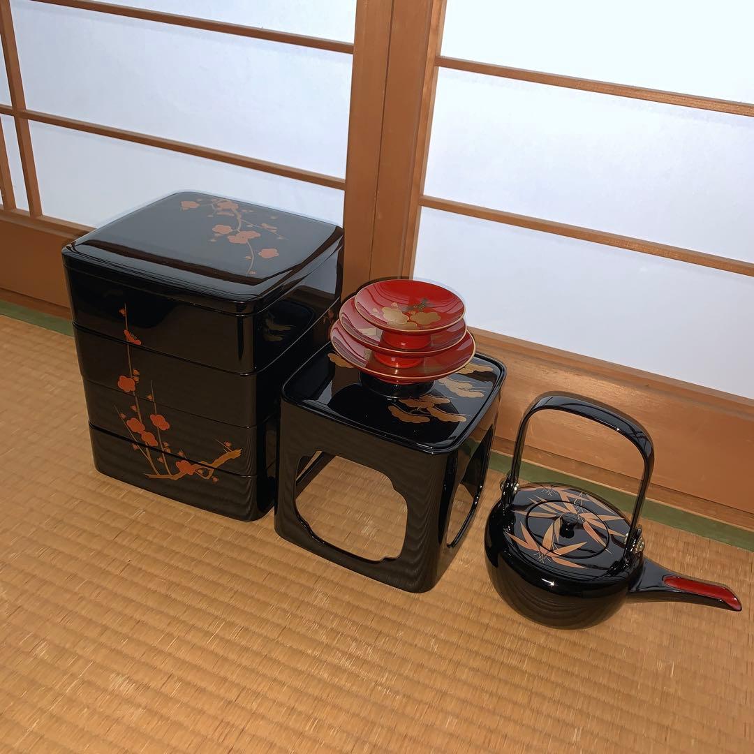 輪島塗　松竹梅蒔絵　屠蘇器