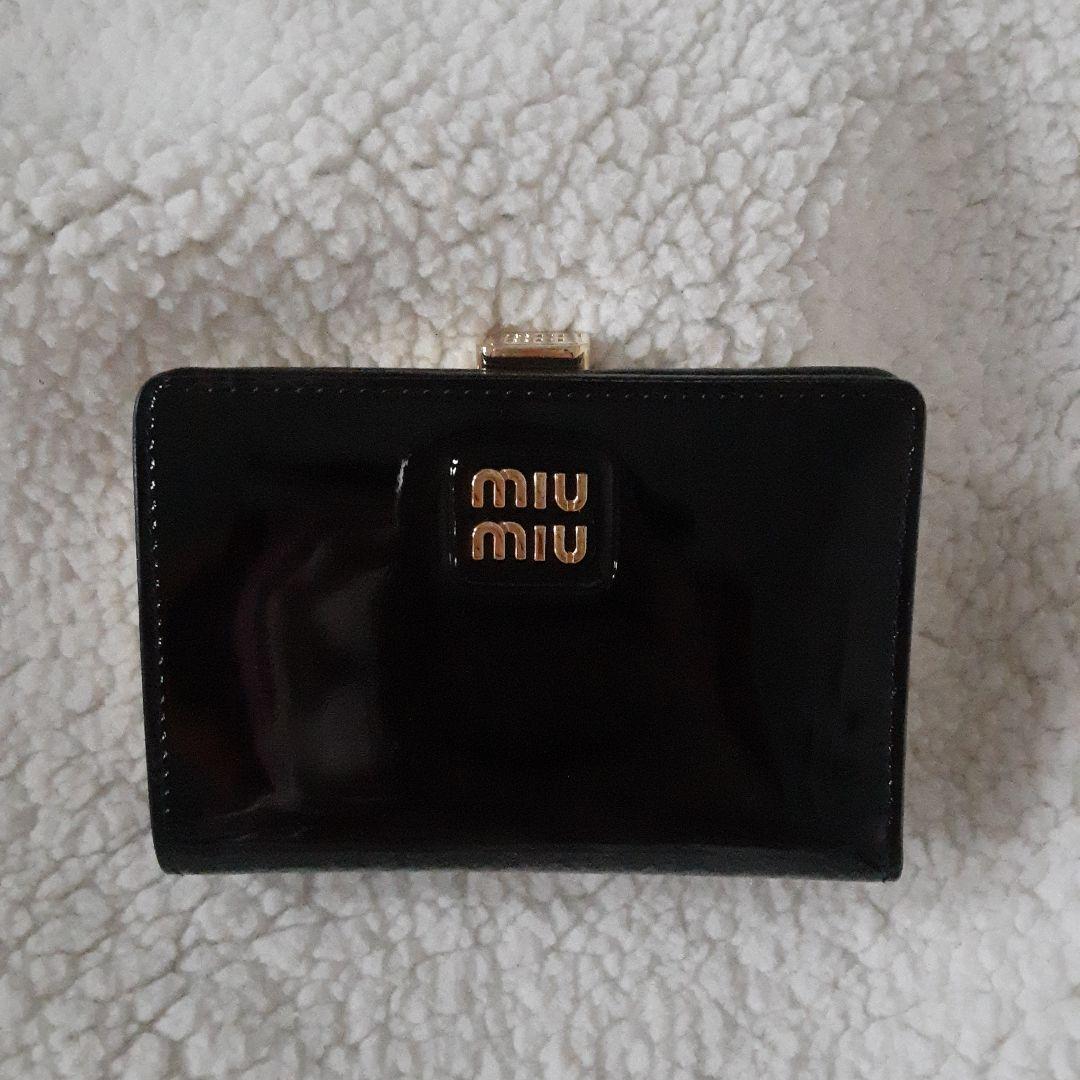 【レア】ミュウミュウ パテント エナメル がま口 財布 5ME009