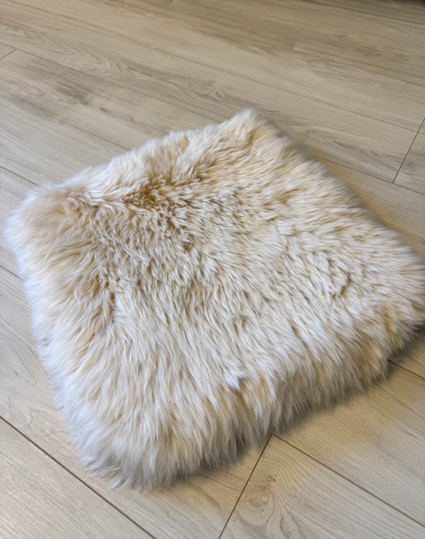 じぶんまくら　ムートン素材 クッションカバー クリーム色　2個セット