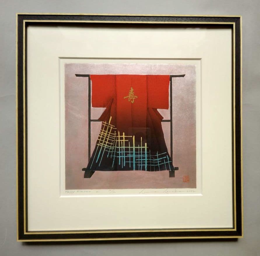 特価◯絵画 シルクスクリーン＋複合技法版画 額装品