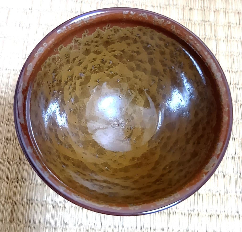 結晶釉　茶碗　茶盌　泉窯　藤山造　釉　骨董品　加藤鍇次郎