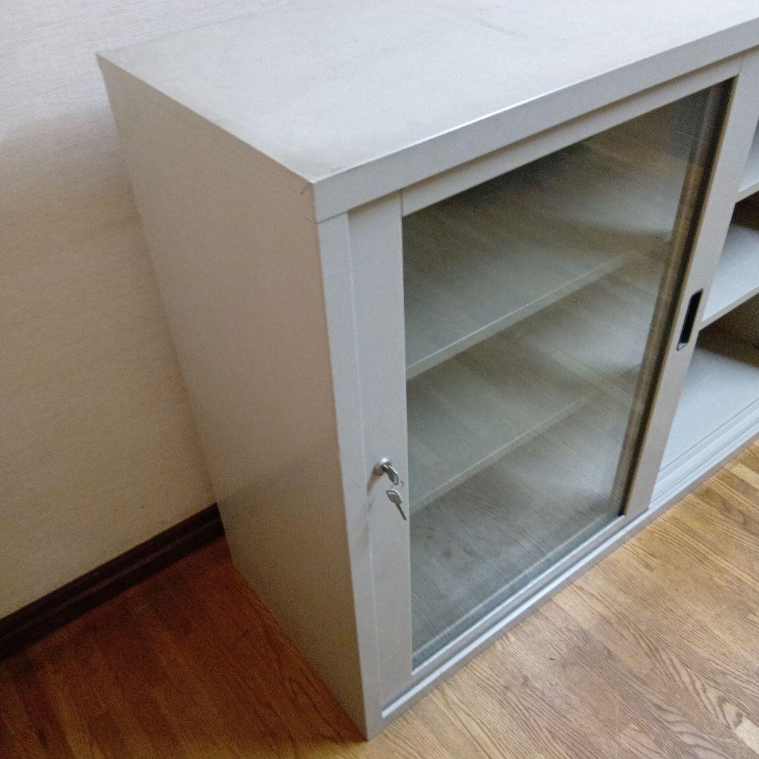 コクヨ　キャビネットスライド式扉 グレー　中古　汚れ有り　88×120×40cm