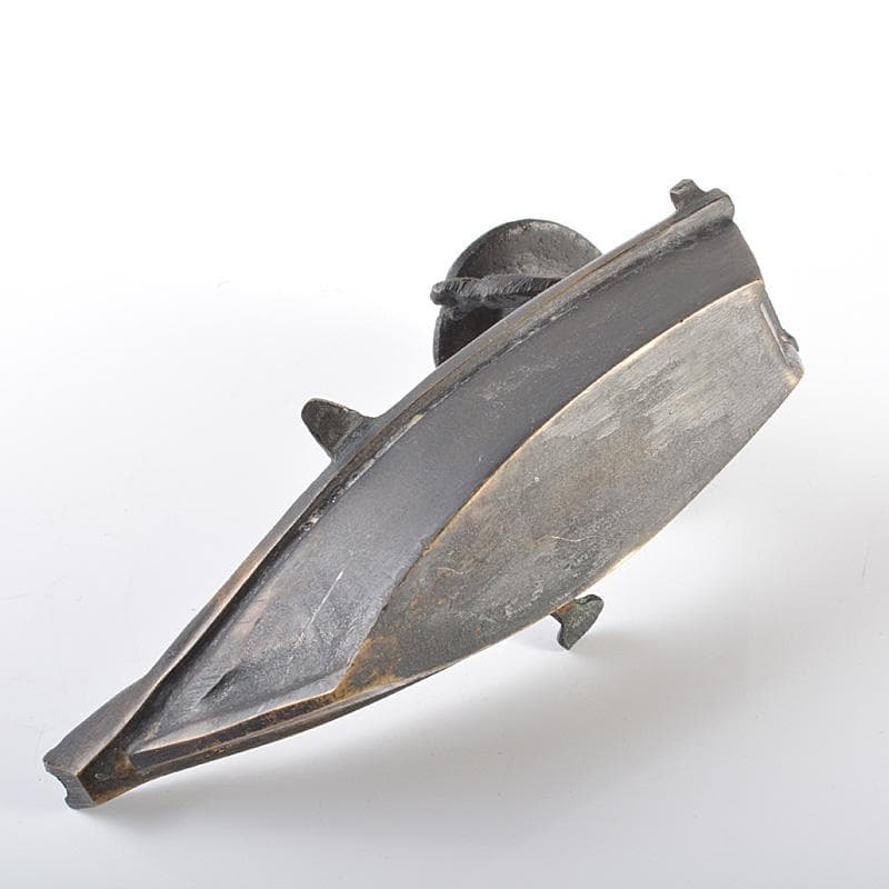 中国　書道具　古銅　舟に船頭　水滴　V　R6289