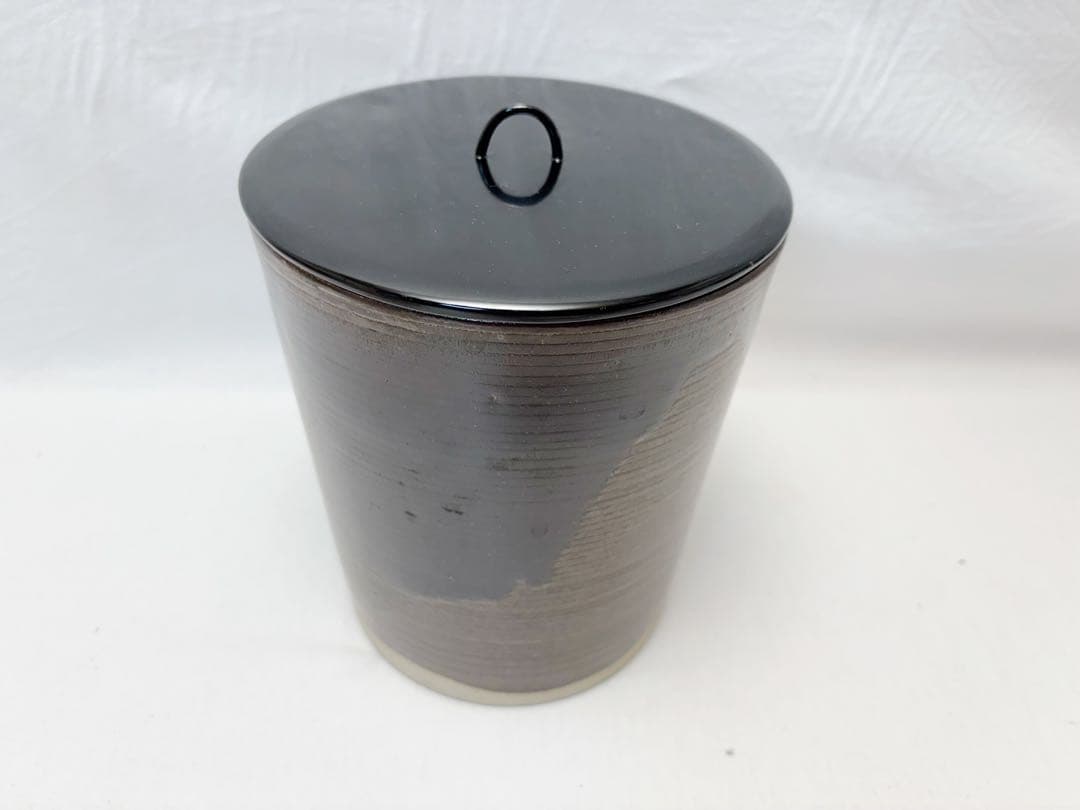 ほぼ未使用 茶道具 淡海ぜぜ 窯元 陽炎園造 膳所焼 糸目 水指 陶印 共箱