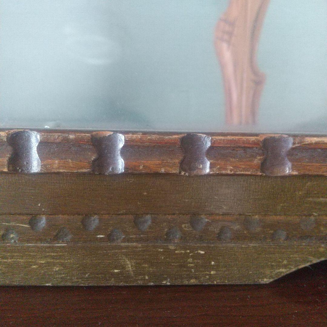 月末限定再値下げ！たのめる便【古道具】木製ガラスキャビネット 飾り棚 中型