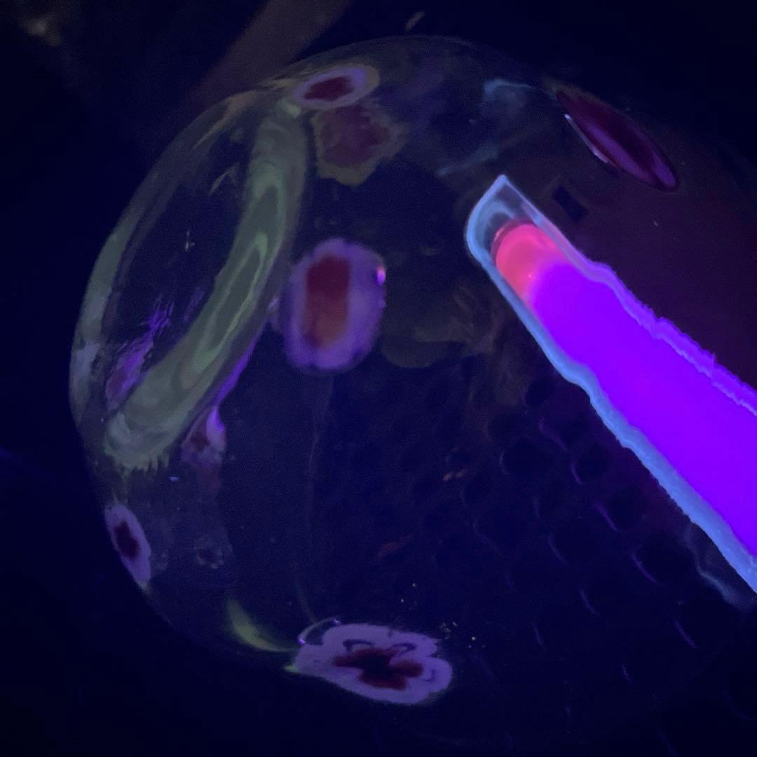 骨董　時代ガラス　超希少　花象嵌　反り口碗型　氷鉢　氷コップ　１客