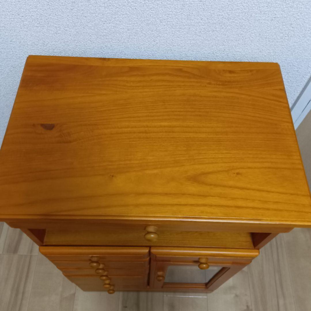 け*ん様 木製電話台　マルチFAXラック/リビングチェスト 　キャスター付