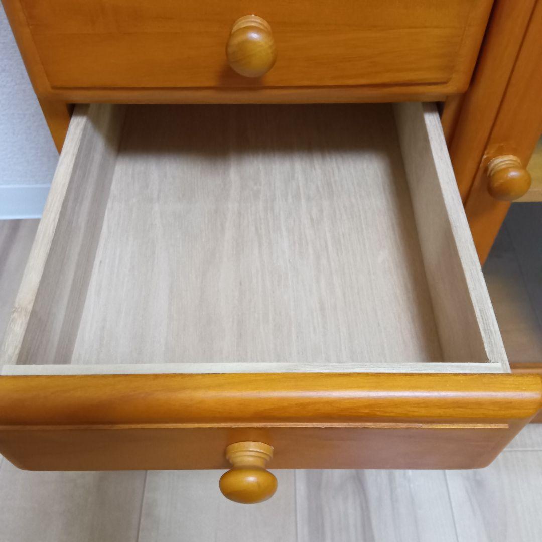 け*ん様 木製電話台　マルチFAXラック/リビングチェスト 　キャスター付