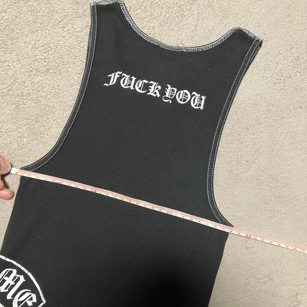 クロムハーツ タンクトップ メンズ サイドロゴ オールド ファックユー ブラック