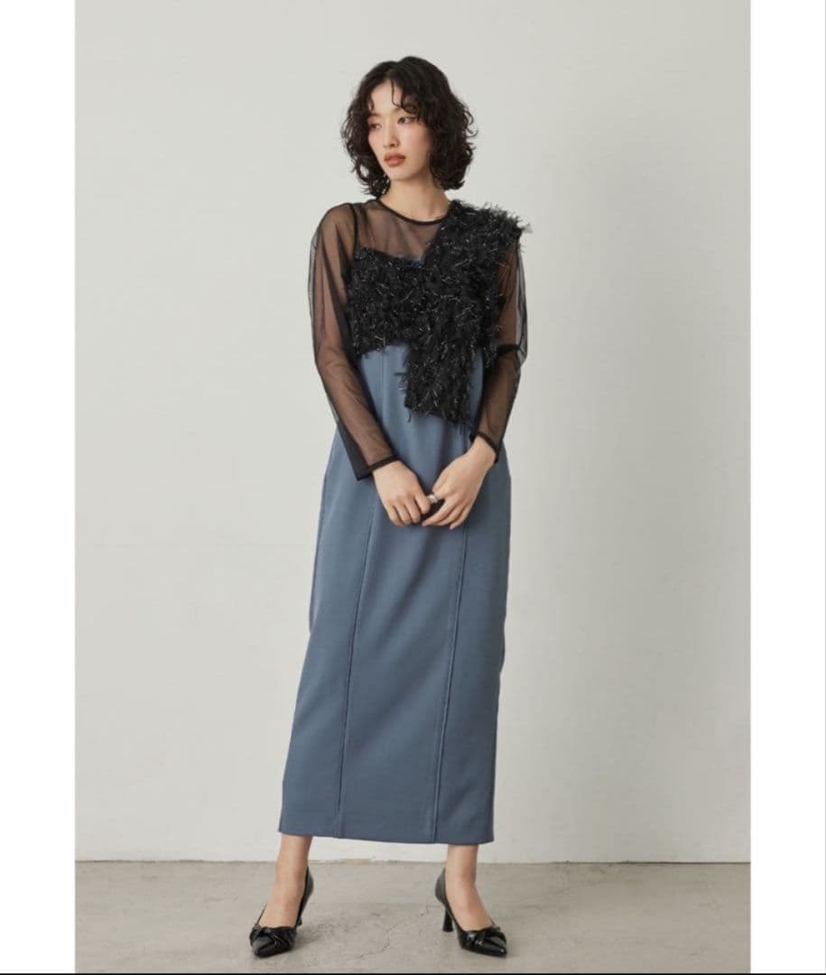 スーツ・フォーマル・ドレス fringe glitter knot dress