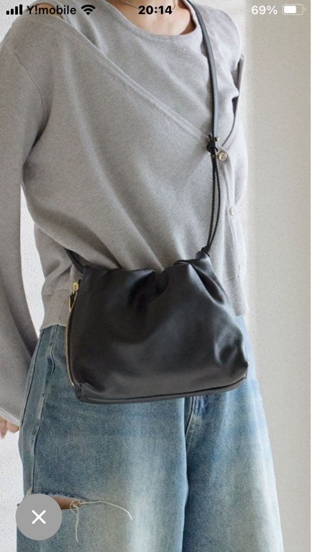 【gemeil ジェムイル】ワンハンドルミニショルダーバッグ ブラック　斜め掛け