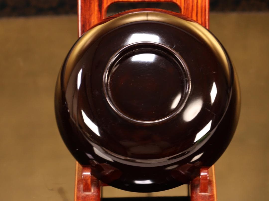 BK415　時代輪島塗　竹鶏図金蒔絵　吸物鶏　二客　木製　茶道具 懐石 会席