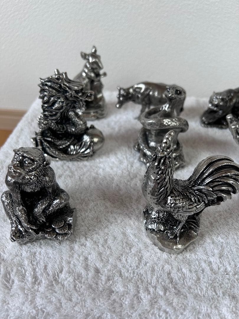 薩摩錫器　十二支　置物