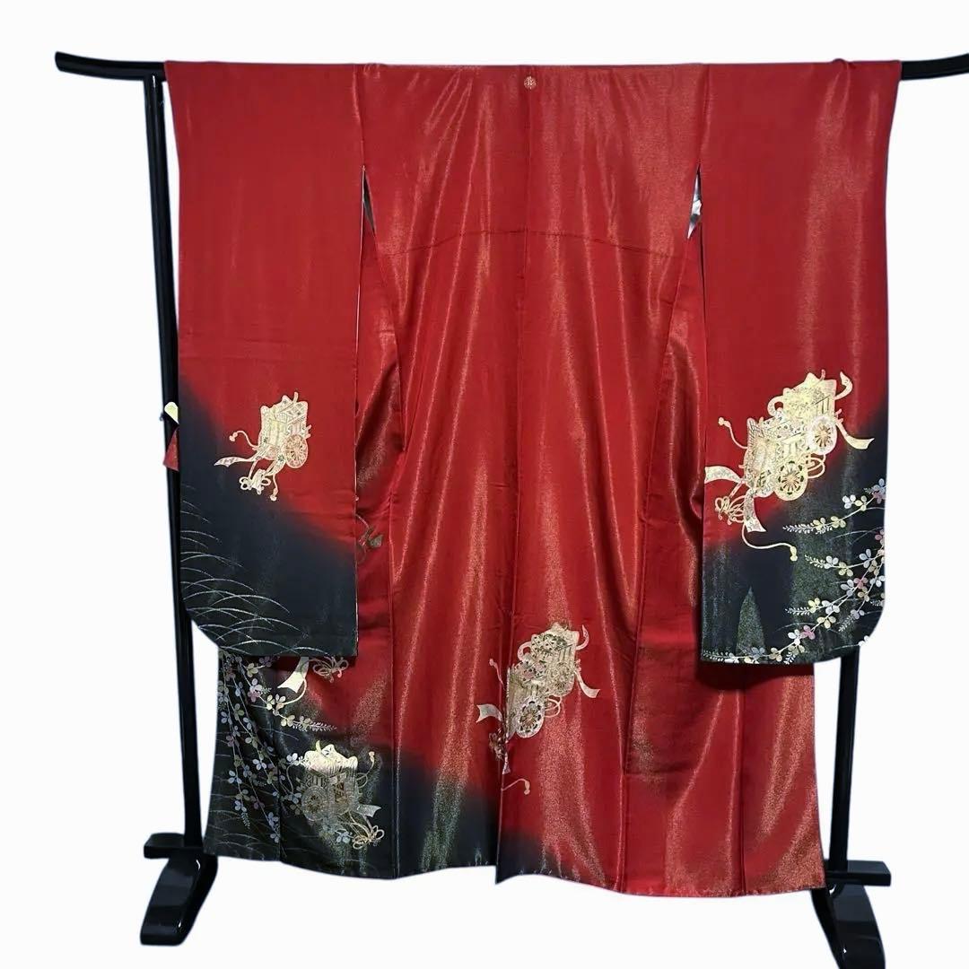 未使用近い　美品　袷　正絹　振袖　７点　フルセット