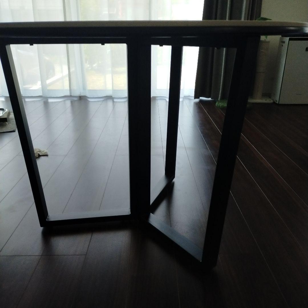 送料込(メルカリたのメル便)大理石風セラミック天板(円形)ラウンドテーブル