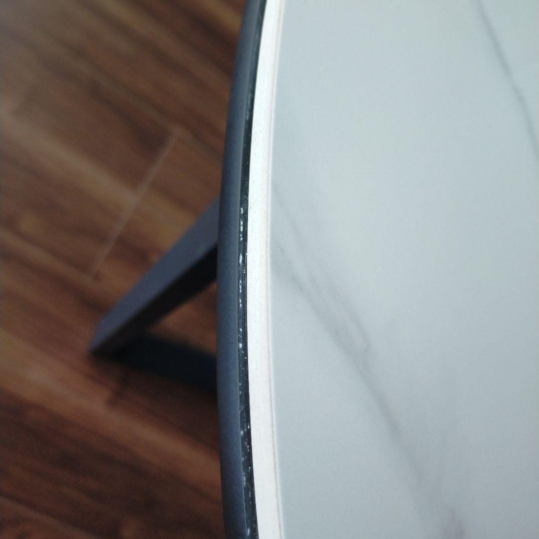 送料込(メルカリたのメル便)大理石風セラミック天板(円形)ラウンドテーブル