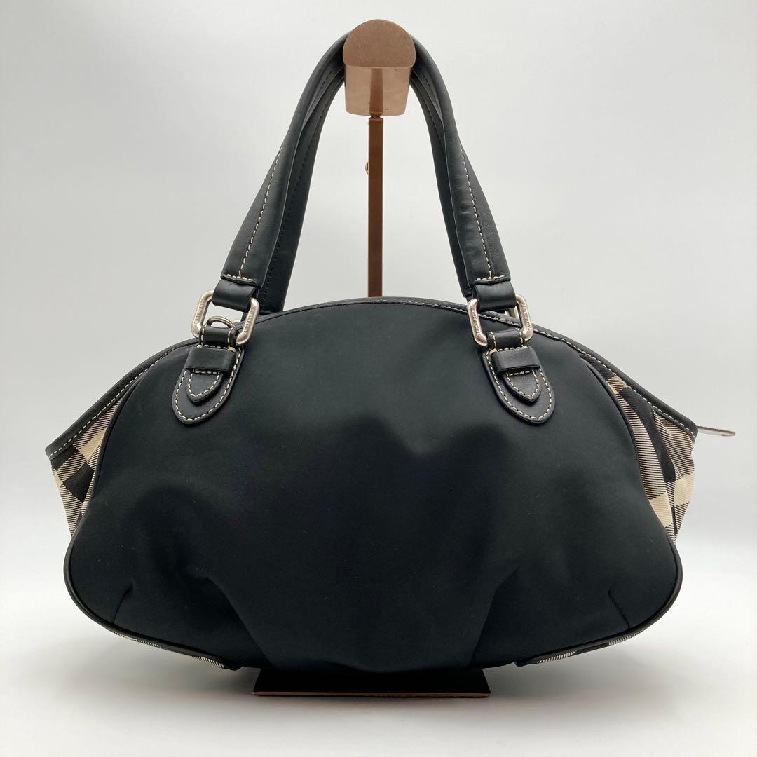 コーラの泡✨ バーバリーブルーレーベル ハンドバッグ 黒×ノバチェック