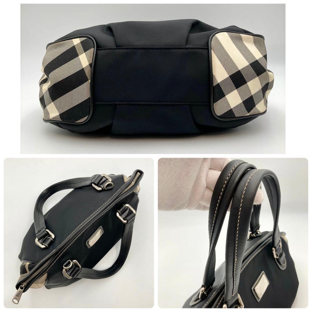 コーラの泡✨ バーバリーブルーレーベル ハンドバッグ 黒×ノバチェック