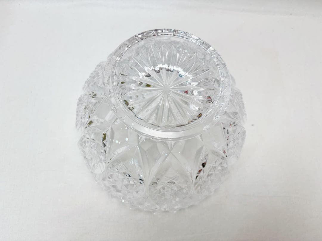 未使用 茶道具 【清昌堂】 義山水指 塗り蓋付 江戸切子 ガラス 水指 元箱