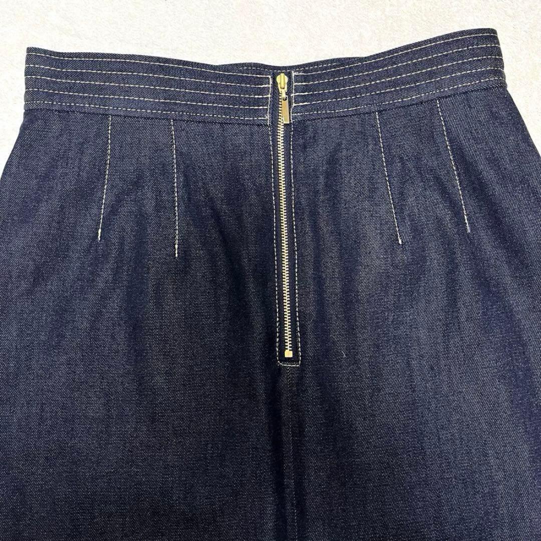 【新品】ANAYI シルク混 デニムライクタック スカート 36 アナイ