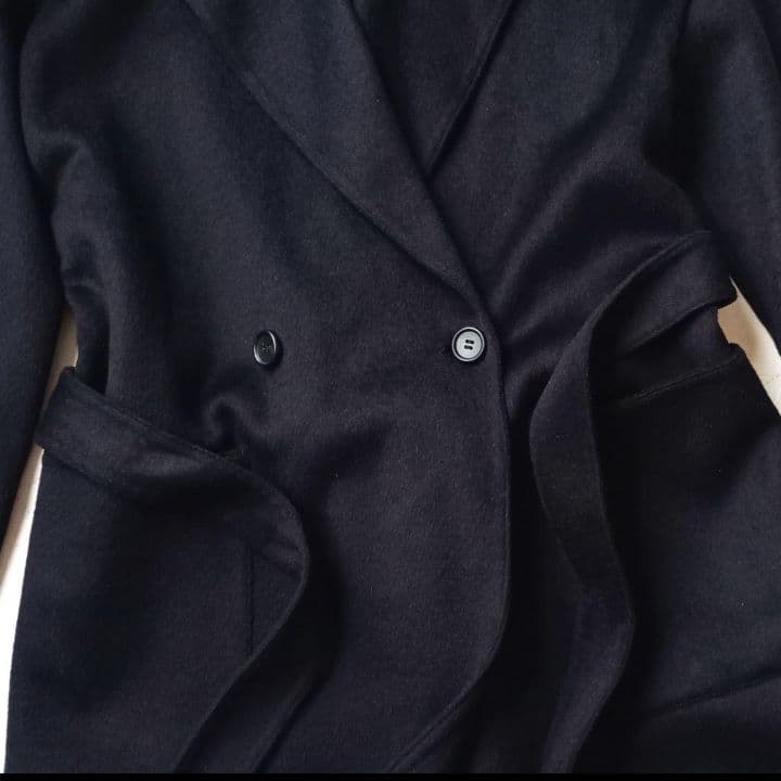 新品　PLST　プラステ　チェスターコート　ベルテッドコート　ウールテンセル　紺
