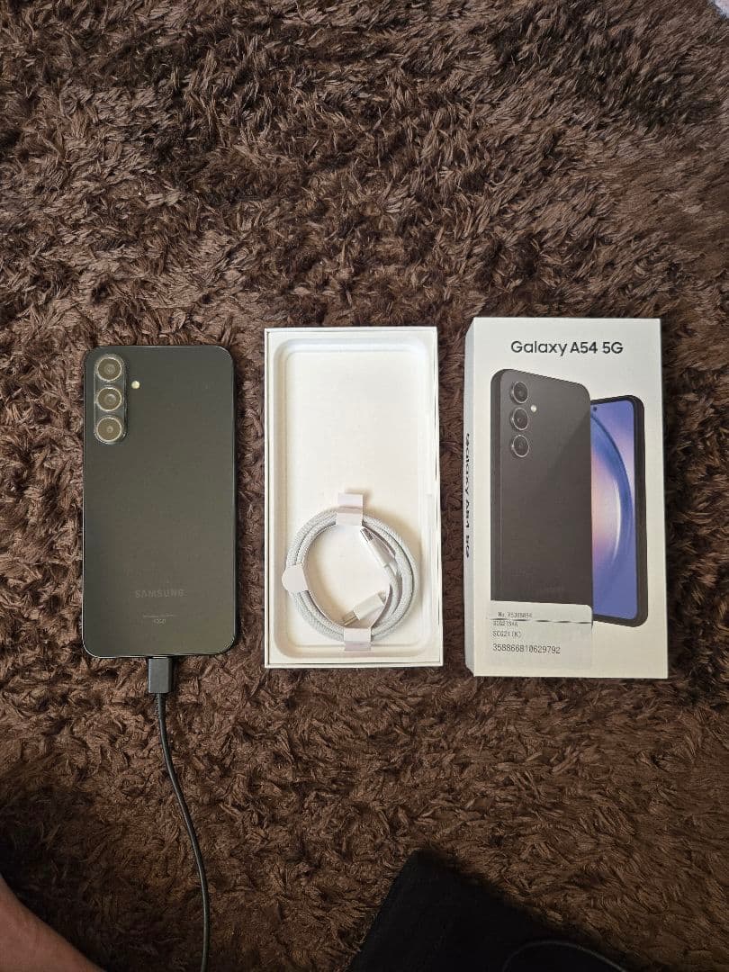 Samsung Galaxy A54 5G ブラック 本体ケーブル+画面シート付