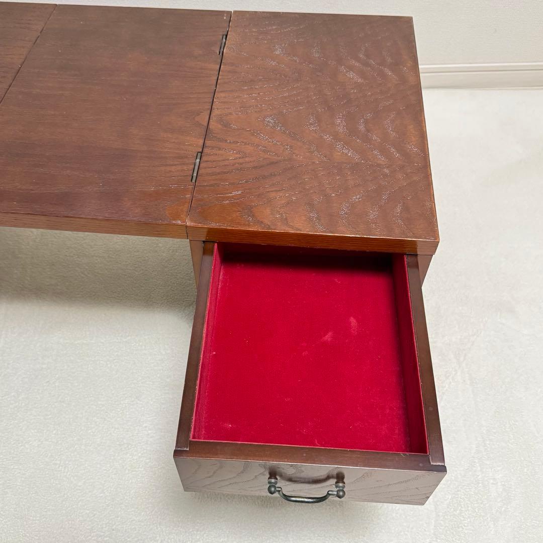 折りたたみ　文机　書斎机　座卓　レトロ　アンティーク　引き出し付