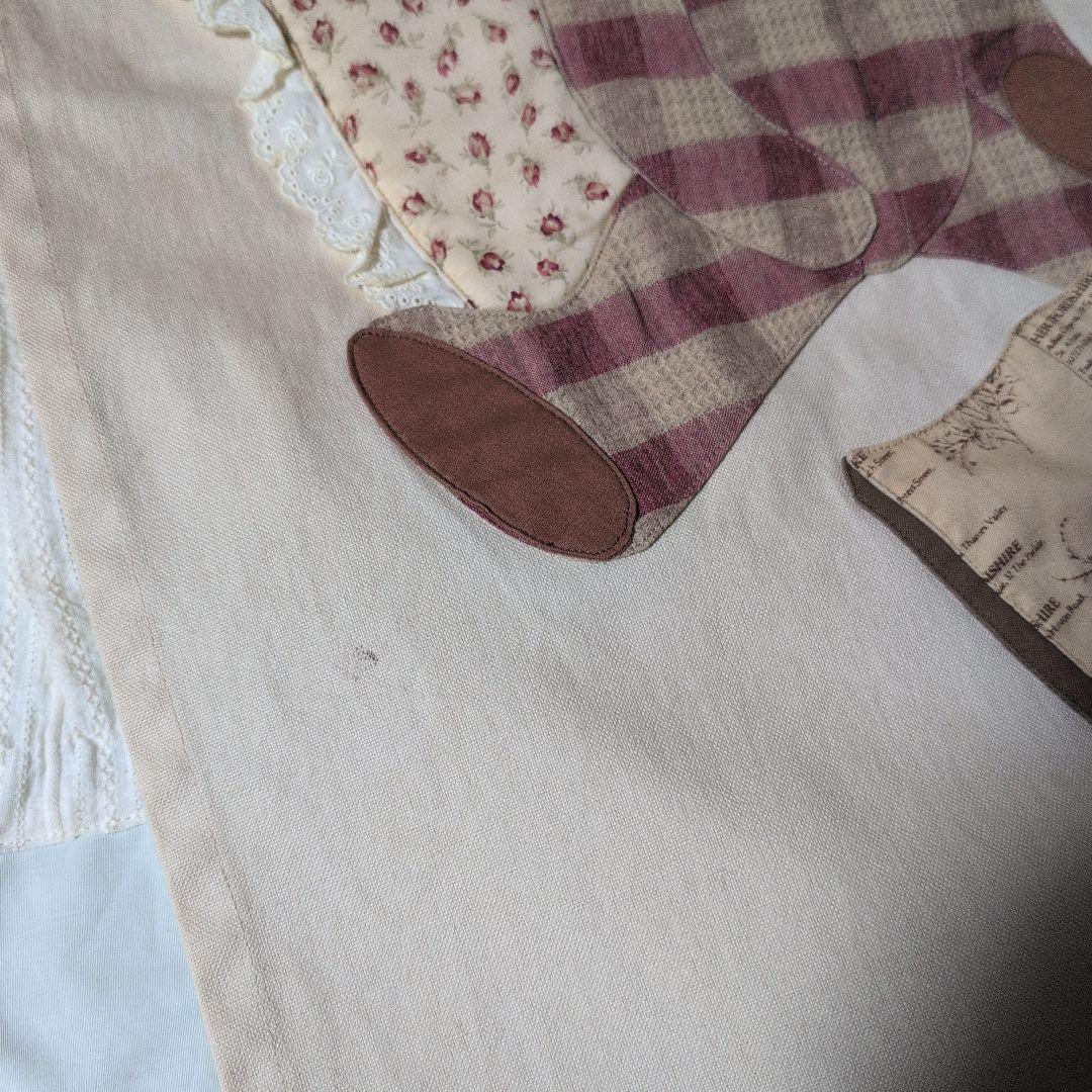 MANY ハンドメイド　クマのアップリケ付き暖簾