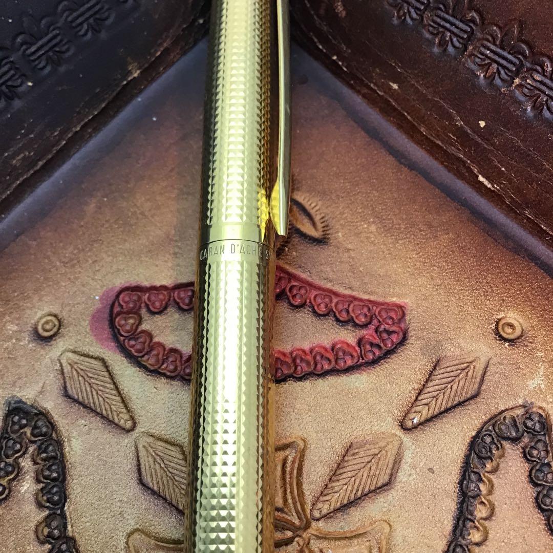 ‼️ビンテージ‼️CARAN d'ACHE カランダッシュ　金張　14金ペン万年筆