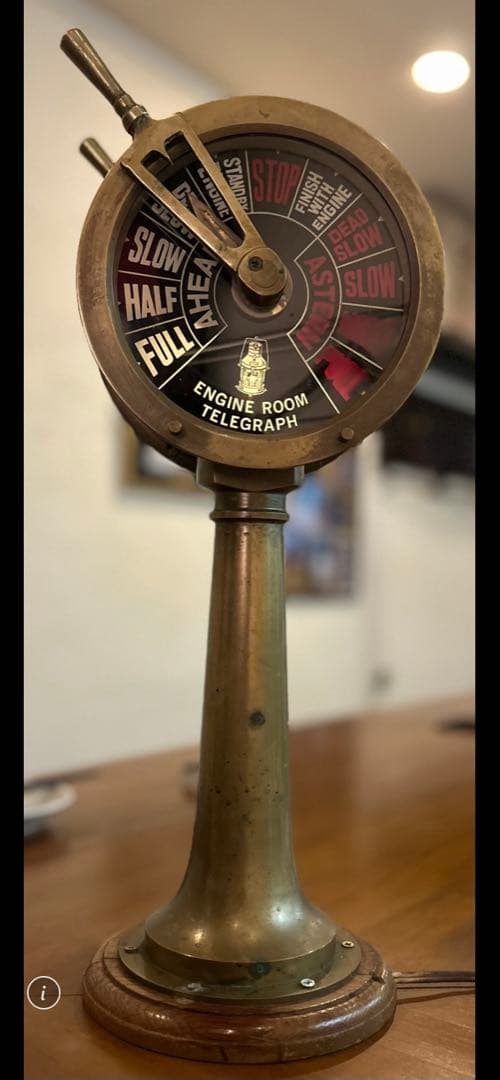 ヴィンテージ エンジンルームテレグラフ 真鍮製