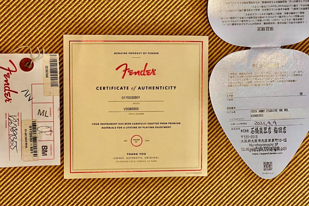 Fender 70th anniversary Esquire 未演奏・保管美品
