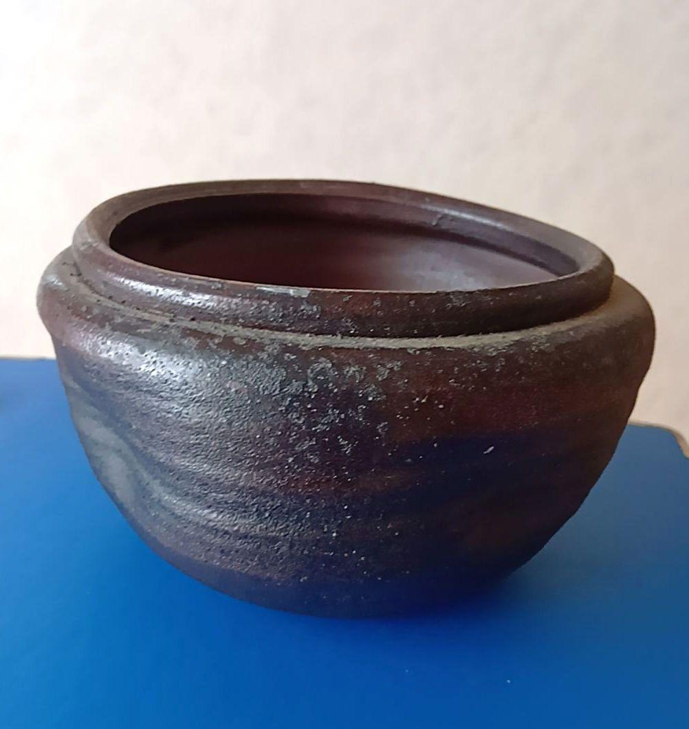 黒薩摩 丸十印 江戸末期〜明治初期 煎茶鉢／小鉢　骨董品 古美術 茶道具 工芸品