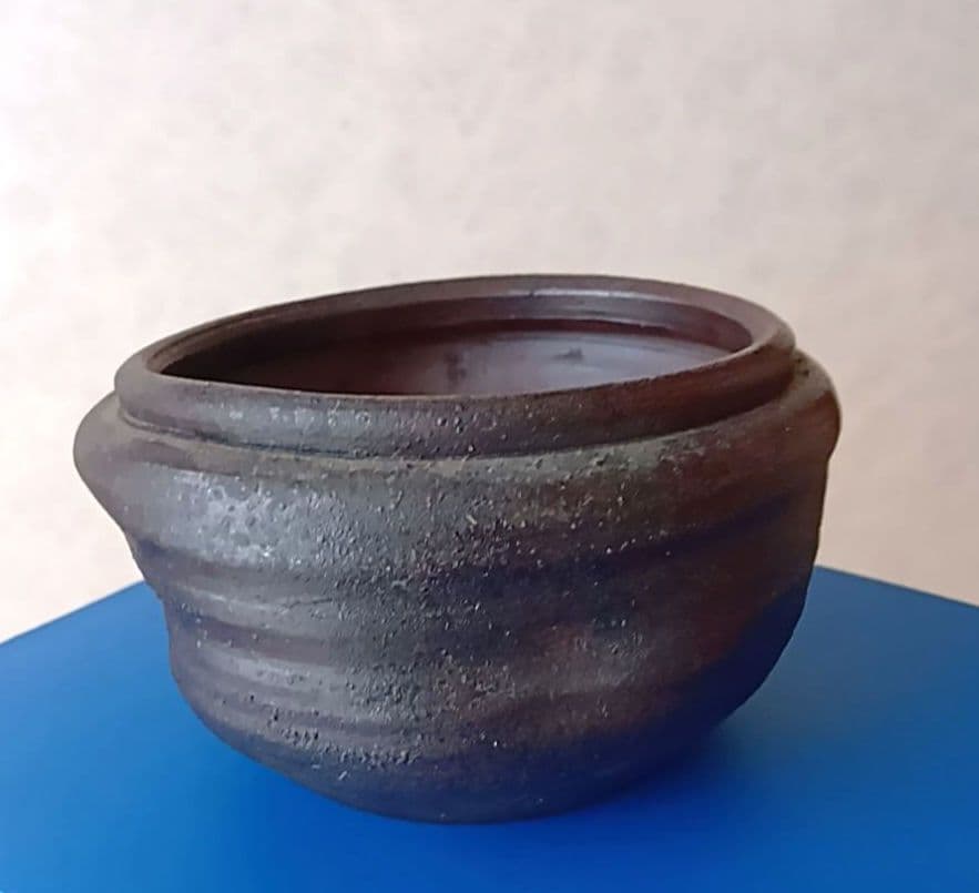 黒薩摩 丸十印 江戸末期〜明治初期 煎茶鉢／小鉢　骨董品 古美術 茶道具 工芸品