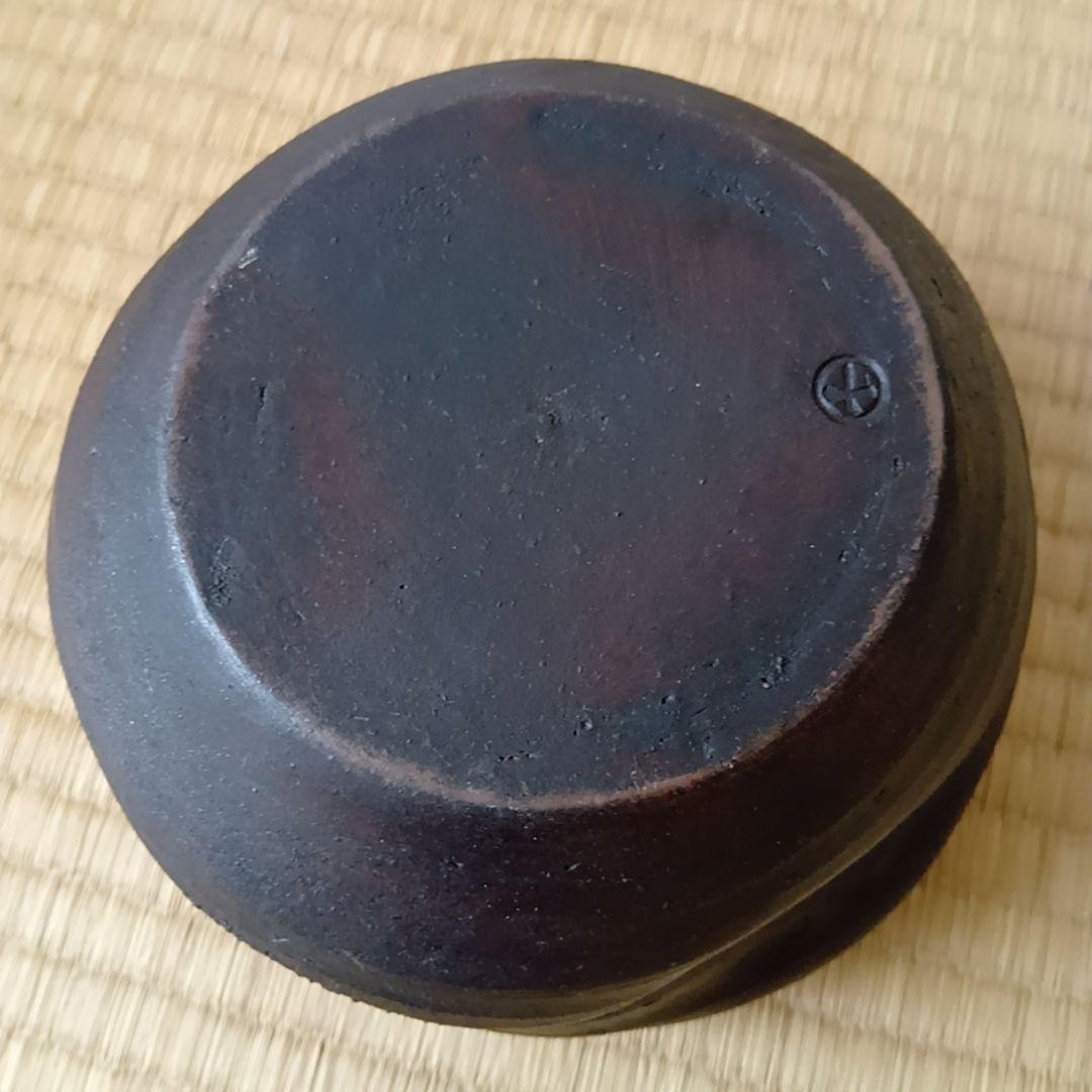 黒薩摩 丸十印 江戸末期〜明治初期 煎茶鉢／小鉢　骨董品 古美術 茶道具 工芸品
