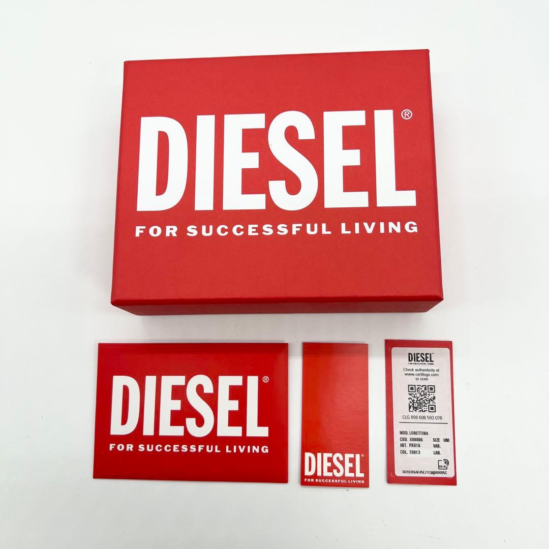 近年モデル✨DIESEL　三つ折り財布　Dロゴ　レザー　ブラック　コンパクト