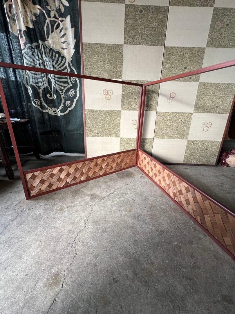 風炉先屏風　利休　茶道具 杉網代　衝立　裏千家　釜含めない