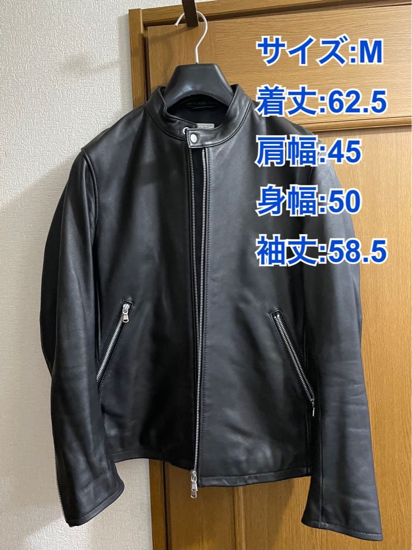 【BEAUTY & YOUTH】ラムレザー シングル ライダース ジャケット