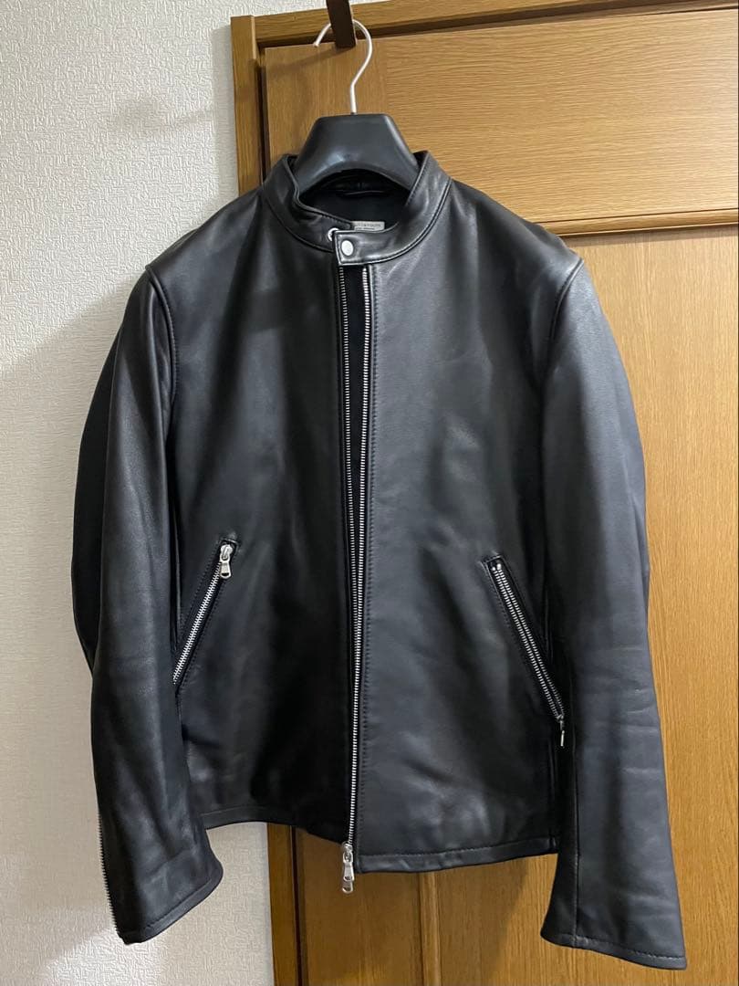 【BEAUTY & YOUTH】ラムレザー シングル ライダース ジャケット