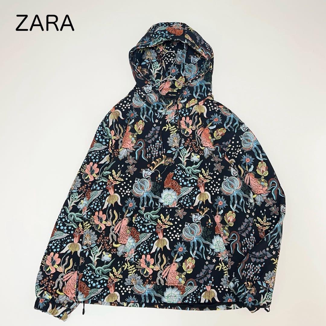 廃盤品 ZARA ジャガード パーカー 花柄 うさぎ